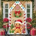 thumbnail image 1 of Gingerbread Theme Gingerbread Banner Christmas Wreath Christmas Display Colorful Candy Red Bow Holiday Backdrop for Christmas Party Holiday Decoration Xmas Celebration, 1 of 9