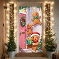 thumbnail image 1 of Gingerbread Themed Christmas Banner Colorful Lights Holiday Backdrop Snowflake Pattern Cartoon Xmas Background for Christmas Party Home Decoration Holiday Gathering, 1 of 9