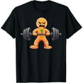 thumbnail image 1 of Gingerbread Weightlifter Christmas Powerlifting Xmas Gym T-Shirt TShirt, 1 of 4