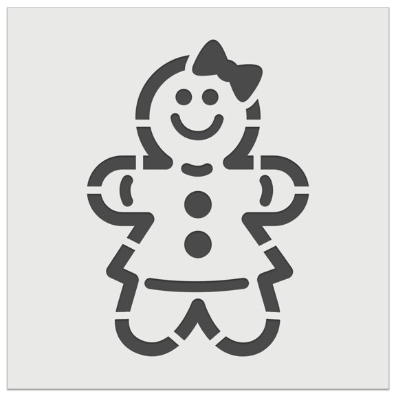 Gingerbread Woman Christmas Cookie DIY Cookie Wall Craft Stencil - 4.5 Inch
