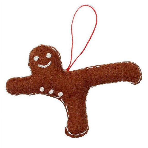 Gingerbread Yogi Felt Ornament Airplane Pose Global Groove (H)