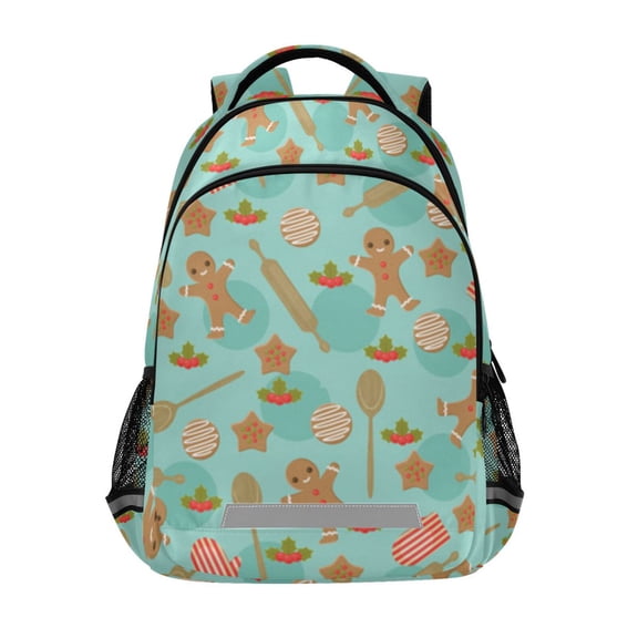 Gingerbread men baking pattern Backpack for ersonalized 16 Inch Backpack Middle Bookbag for Back to Gift