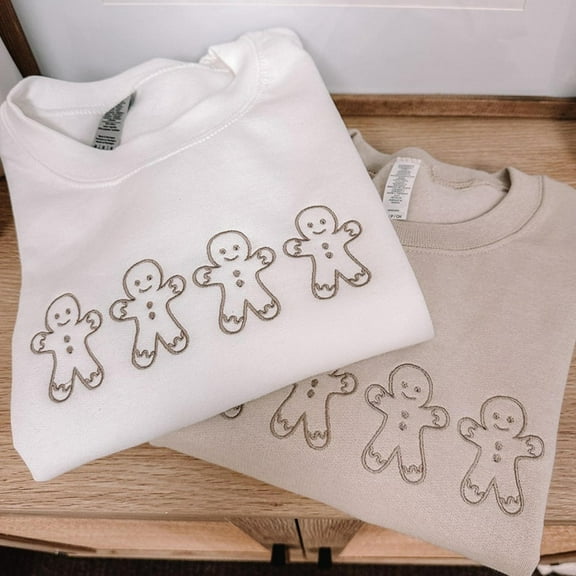 Gingerbreadmen Christmas Embroidered Sweatshirt