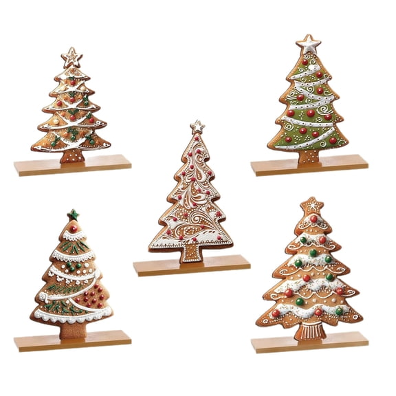 Gingerbreads Christmas Tree Collectible Figurine Christmas Tabletop Decoration Gingerbreads Trees Centerpieces
