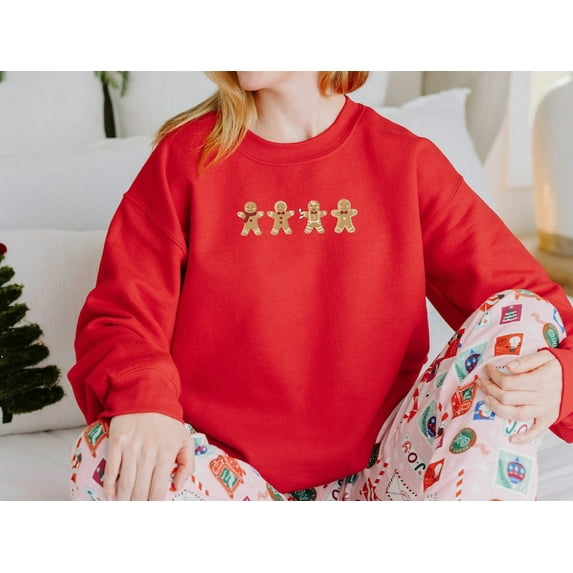 Gingerbreads Cute Christmas Embroidered Sweatshirt