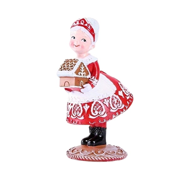 Gingerbreads Santa Couple Resins Statuettes for Nostalgics Holiday Table Decors