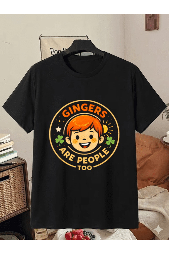 Gingers Are People Too Funny Redhead Cartoon T-Shirt, for men & women, S-5XL