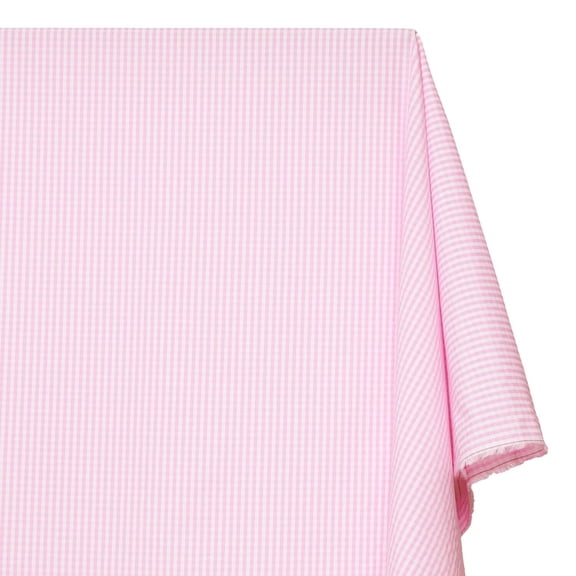 4 mm Gingham Checkered Lightweight Plaid Polyester Cotton Poplin Fabric by The Yard - for Sewing Apparel, Accessories, & Décor - Pink (1 Yard)
