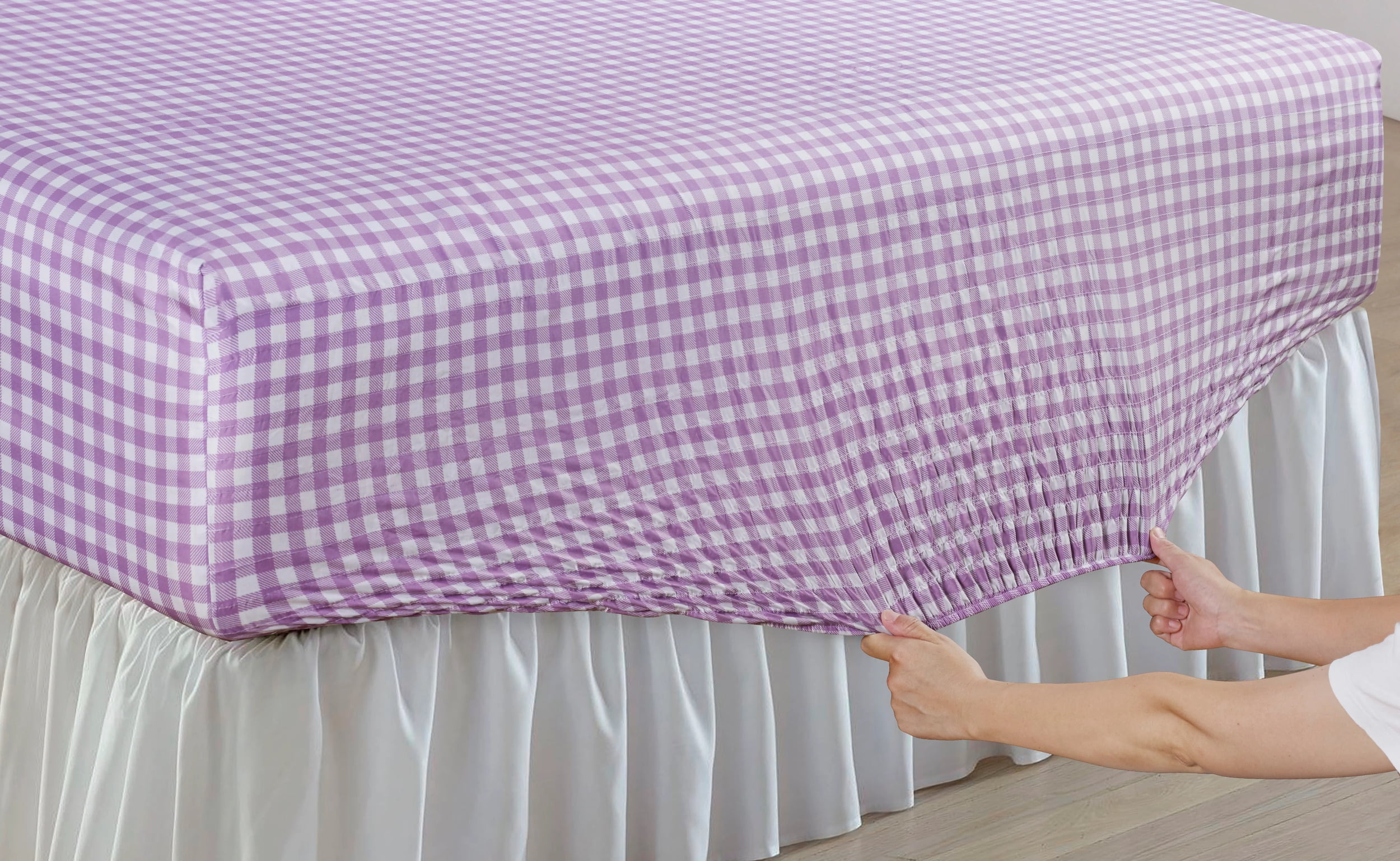 Gingham 4-Piece Yellow Microfiber Sheet Set - Walmart.com