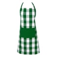 thumbnail image 1 of Gingham Apron,Chef Aprons For Cooking & Baking - Soft Restaurant Quality Kitchen Aprons With Adjustable Neck & Long Tie,Protective Aprons For Men & Women,Bbq Grilling Baking,1 PC(Green), 1 of 7