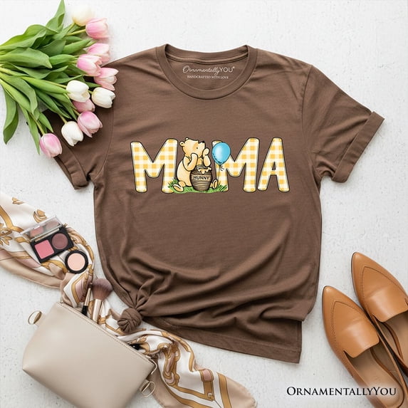 Gingham Mama Winnie-the-Pooh T-Shirt, 1926 A.A. Milne Mother Family Tee
