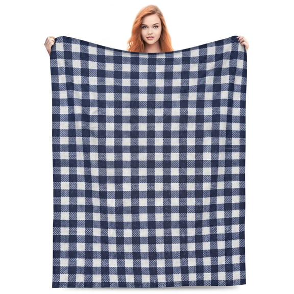 Gingham Blanket Soft Flannel Throw Blanket for Couch Bed Home Decor 40"x30"