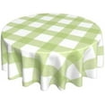 thumbnail image 1 of Gingham Buffalo Check Green And White Plaid Farm Waterproof Picnic Patio Party Round Table Cloth Cover Decorations Fabric 60 Inch Circular Tablecloth For 20-47 Inch Home Dining Room Kitchen Decor, 1 of 6