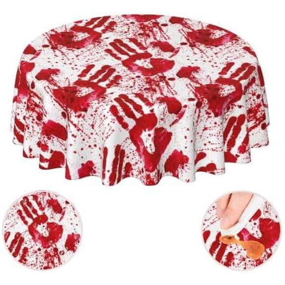 Gingham Buffalo Check Red And White Plaid Farm Waterproof Picnic Patio Party Round Table Cloth Cover Decorations Fabric 60 Inch Circular Tablecloth For 20-47 Inch Home Dining Room Kitchen Decor