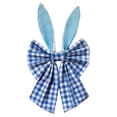 thumbnail image 1 of Gingham Bunny Ear Bow Hanger, Easter Spring Decor with Rabbit Ears, Front and Seaso Wreath For Holiday, 1 of 7