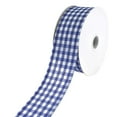 thumbnail image 1 of Gingham Canvas Wired Ribbon, 1-1/2-Inch, 10-Yard - Royal Blue, 1 of 1
