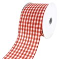 thumbnail image 1 of Gingham Canvas Wired Ribbon, 2-1/2-Inch, 10-Yard - Red, 1 of 1