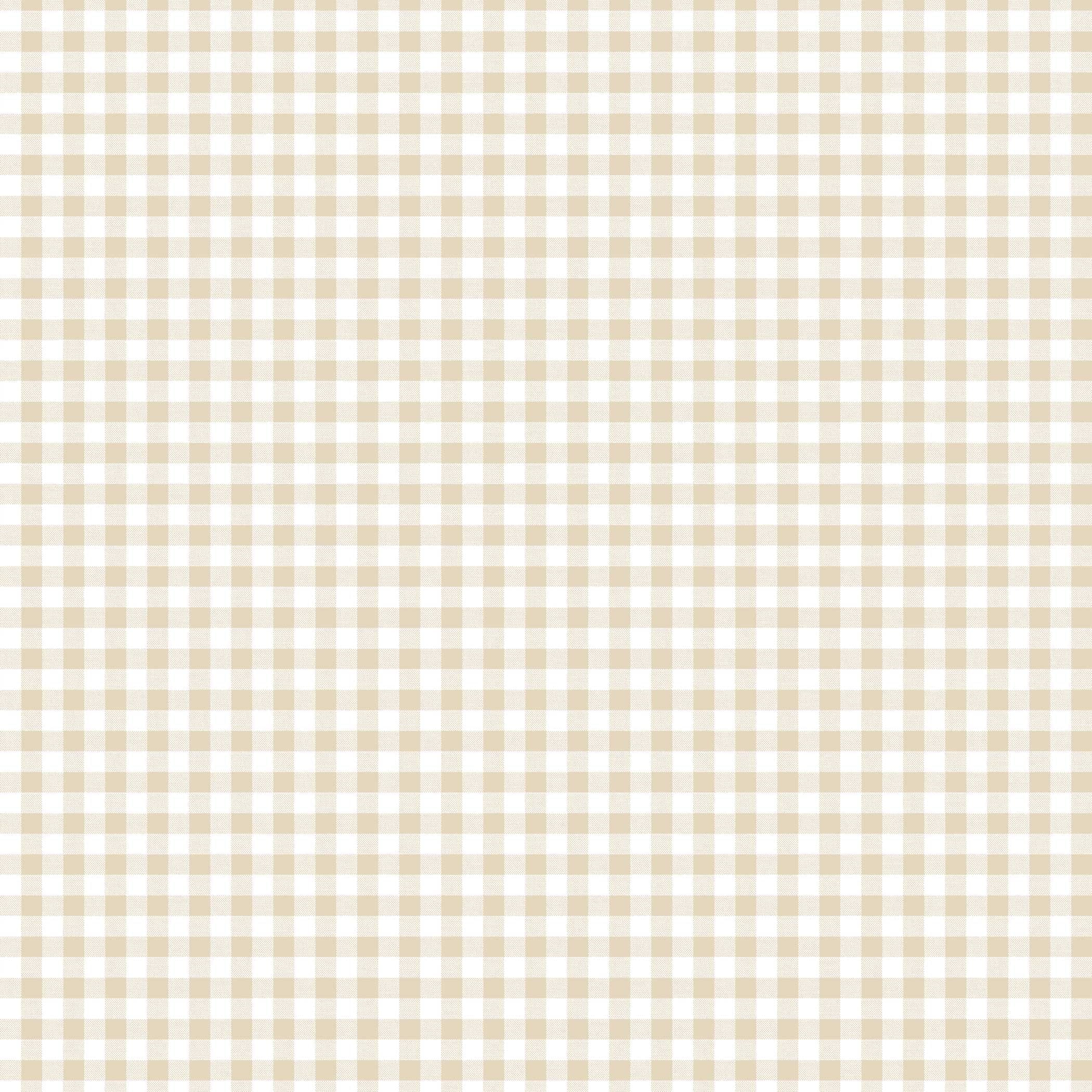 Tempaper Gingham Check Beige Removable Peel and Stick Wallpaper, 20.5" x 16.5'