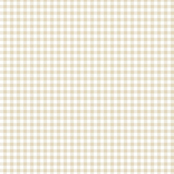 Tempaper Gingham Check Beige Removable Peel and Stick Wallpaper, 20.5" x 16.5'