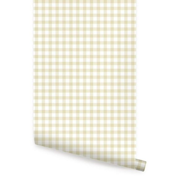 Gingham Check Pattern Peel and Stick Vinyl Wallpaper