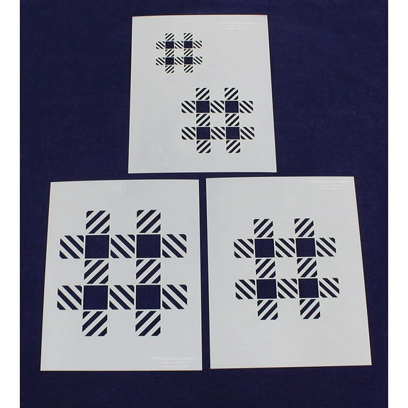 Gingham Check Stencils Mylar 3 Pieces of 14 Mil 8 X 10 Inches -