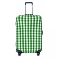 Gingham Check Suitcase Cover Black And Green Cruise Trip Holiday Fun