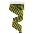 thumbnail image 1 of Gingham Check Wired Edge Ribbon, 1.5" x 10 Yards (Yellow, Black), 1 of 1