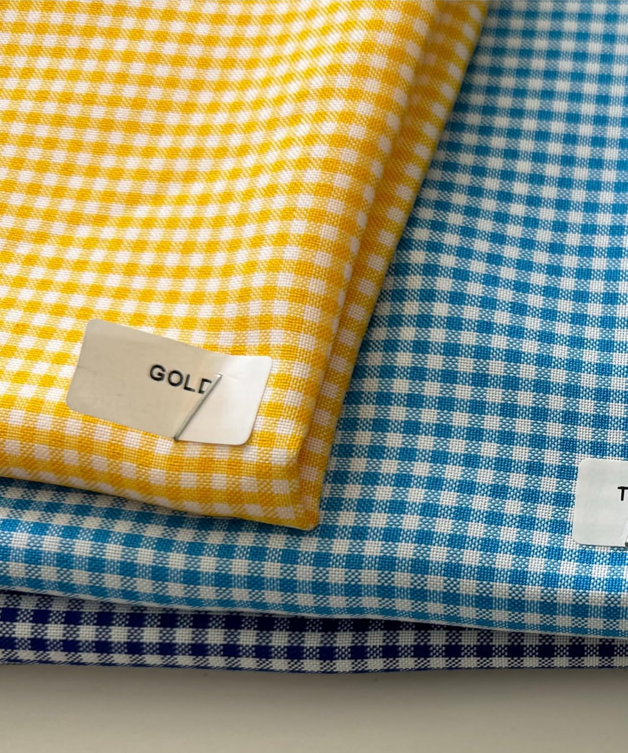 Gingham Checked Fabric by The Yard – 1/8” Poly Cotton Poplin, 60” Wide – Checkered Fabric for Tablecloths, Dresses, Curtains, Crafts – Multiple Colors – Sew The Trend (1 Yard, Gold)
