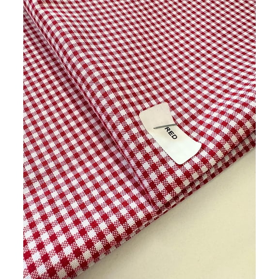 Gingham Checked Fabric by The Yard – 1/8” Poly Cotton Poplin, 60” Wide – Checkered Fabric for Tablecloths, Dresses, Curtains, Crafts – Multiple Colors – Sew The Trend (1 Yard, Red)