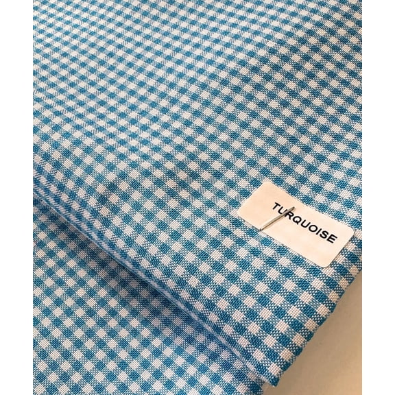 Gingham Checked Fabric by The Yard – 1/8” Poly Cotton Poplin, 60” Wide – Checkered Fabric for Tablecloths, Dresses, Curtains, Crafts – Multiple Colors – Sew The Trend (1 Yard, Turquoise)