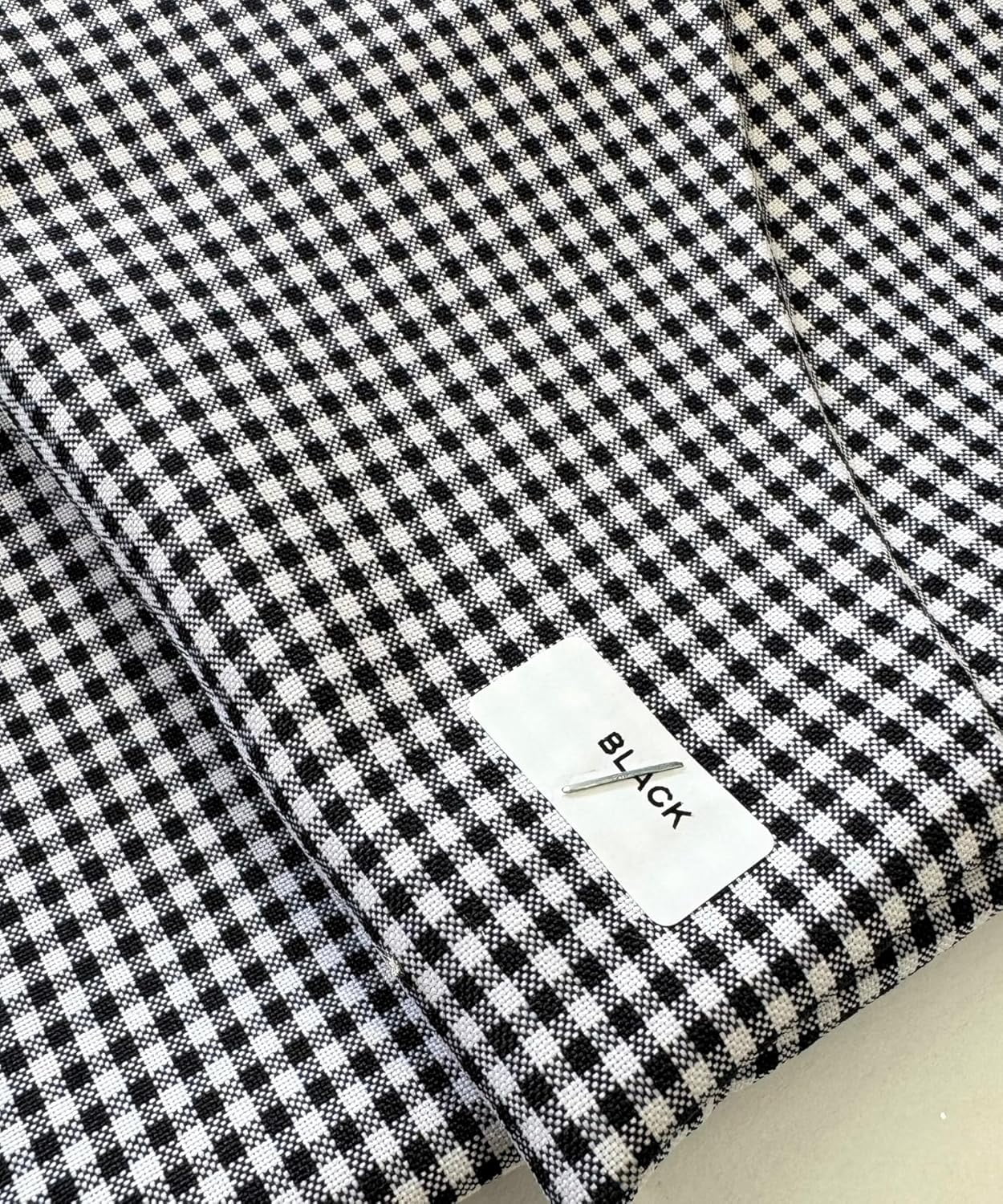 Gingham Checked Fabric by The Yard – 1/8” Poly Cotton Poplin, 60” Wide – Checkered Fabric for Tablecloths, Dresses, Curtains, Crafts – Multiple Colors – Sew The Trend (10 Yard, Black)