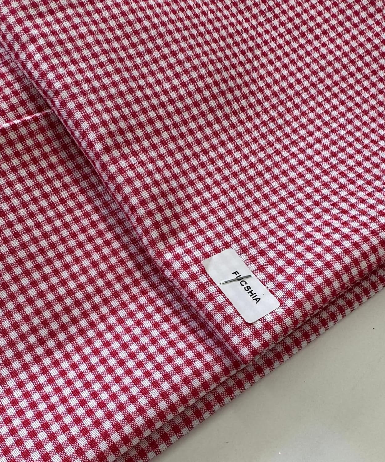 Gingham Checked Fabric by The Yard – 1/8” Poly Cotton Poplin, 60” Wide – Checkered Fabric for Tablecloths, Dresses, Curtains, Crafts – Multiple Colors – Sew The Trend (10 Yard, Fuchsia)
