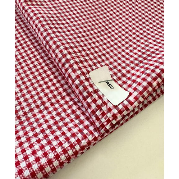 Gingham Checked Fabric by The Yard – 1/8” Poly Cotton Poplin, 60” Wide – Checkered Fabric for Tablecloths, Dresses, Curtains, Crafts – Multiple Colors – Sew The Trend (2 Yard, Red)