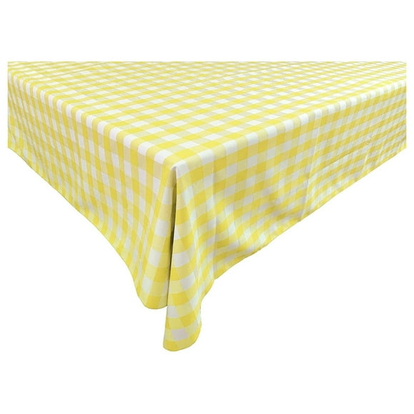 Gingham/Checkered 100% Polyester Restaurant for Picnic, Party, Dinner, Country Evants Tablecloth/Overlay (58"X76", Yellow)
