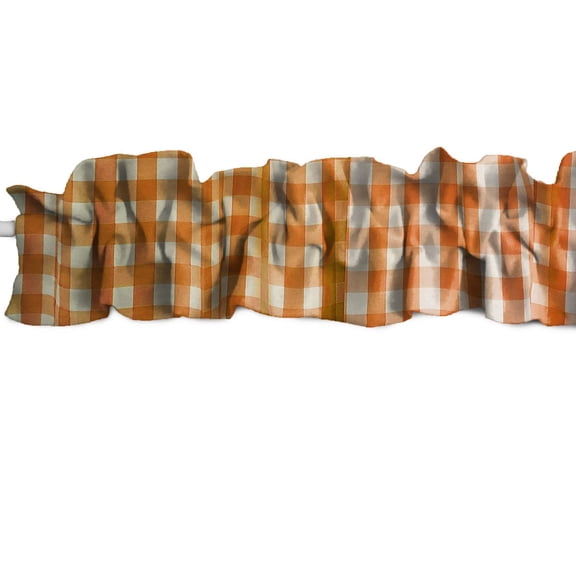 Gingham Checkered Cotton Curtain Sleeve Topper Window Treatment