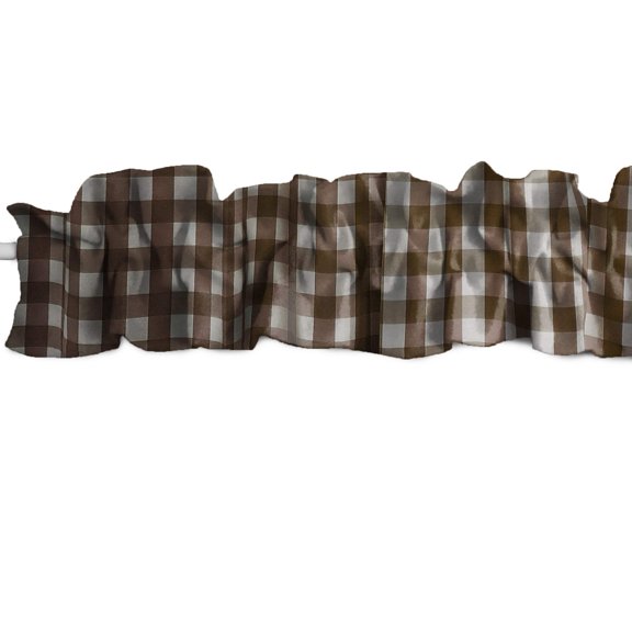 Gingham Checkered Cotton Curtain Sleeve Topper Window Treatment