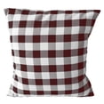 thumbnail image 1 of Gingham Checkered Decorative Throw Pillow/Sham Cushion Cover Burgundy & White, 1 of 1