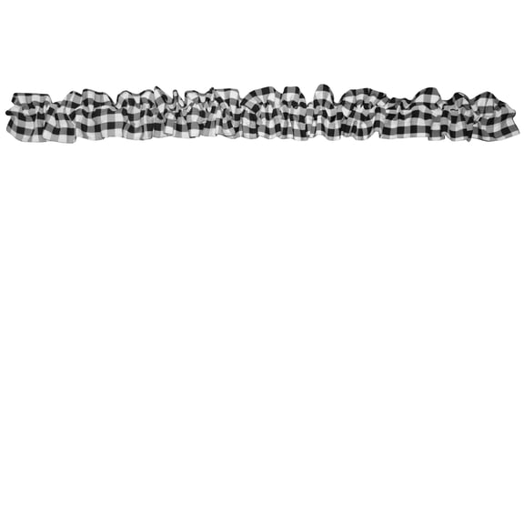 Gingham Checkered Poplin Curtain Sleeve Topper Window Treatment