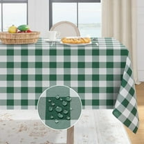 Gingham Checkered Rectangle Tablecloth - Waterproof Buffalo Plaid Table Cloth Stain Resistant Washable Table Cover for Picnic/Camping/Outdoor - Hunter Green, 60 x 120 Inch