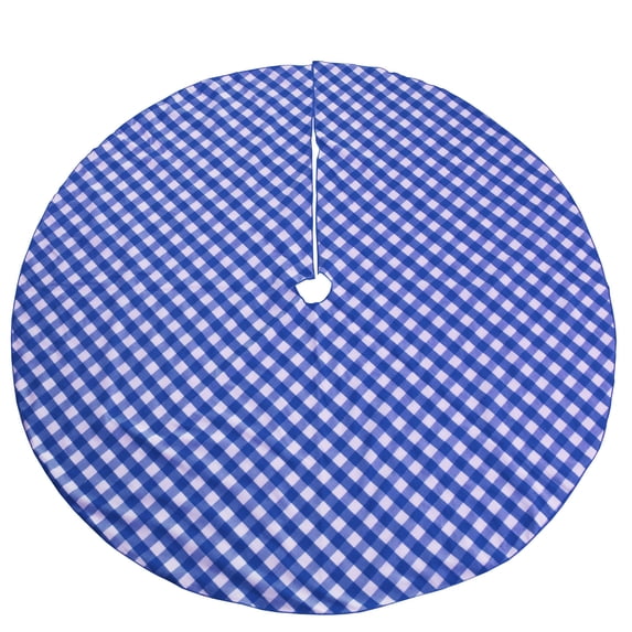Gingham Checkered Tree Skirt Christmas Decoration 58" Round Large Skirt