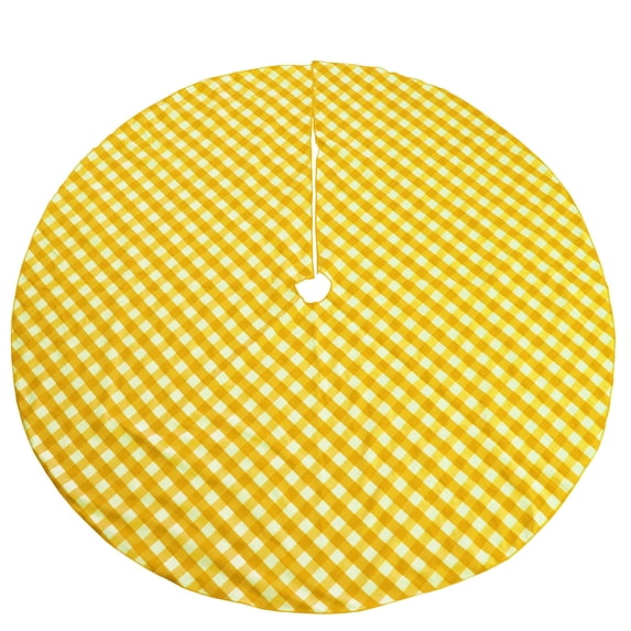 Gingham Checkered Tree Skirt Christmas Decoration 58" Round Large Skirt