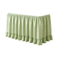 thumbnail image 1 of Gingham Desk Skirt, Checkered Table Skirt with Ruffled Hem Gingham Table Skirt With Ruffled Edge, Hook And Loop Fasteners For Teacher Desks, Parties And Display Tables Green Green, 1 of 5