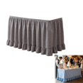 thumbnail image 1 of Gingham Desk Skirt, Teacher Desk Skirt, 72.05 x 29.92 in Ruffled Checkered Table Skirt with Hook-and-Loop Fasteners for Classroom, Wedding, Party & Display Table, 1 Pc, 1 of 6