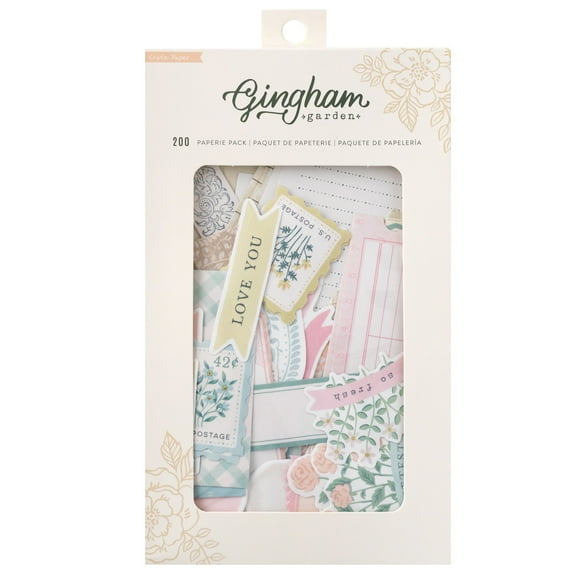 Gingham Garden Paperie Pack 200/Pkg-Paper Pieces & Washi Stickers