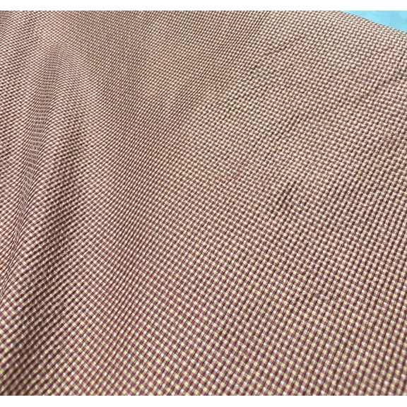 Gingham Jacquard French Silk Metallic Brocade Fabric, 54" Wide (Rosegold)