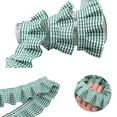 thumbnail image 1 of Gingham Narrow Ruffle Edge Trim,QZS Durable Mini Gathered Ribbon for Home,Green Portable Ruffle Pleated Lace Trim,5 Yards,1Pack, 1 of 6