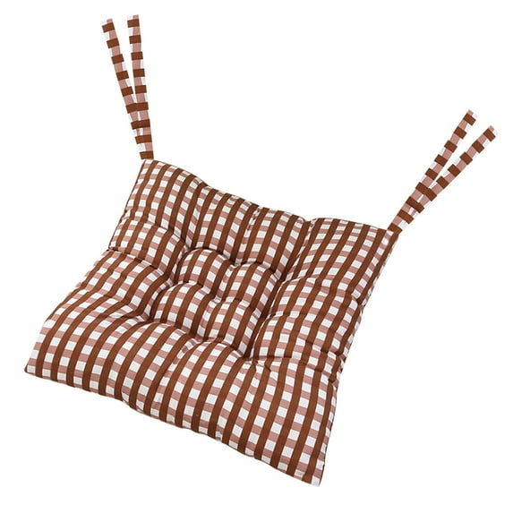 Gingham Plaid Buffalo Checkered Premium Plush Country Farmhouse Chair Cushion Pads With Tear Proof Ties Assorted Colors（16*16inch）