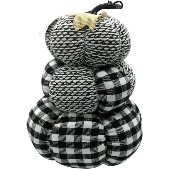 Gingham Plaid Pumpkin Stacker