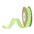 thumbnail image 1 of Gingham Plaid Ribbon 5 Yards 18mm Checked Wavy Edge Ribbon Polyester Woven Plaid Edging for Hair Accessories Flower Gift Wrapping Decoration (Green), 1 of 5