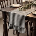 thumbnail image 1 of Gingham Plaid Ruffle Farmhouse Table Runner, 13.77" x 47.24" Short Ruffle Runner for Wedding Party Picnic Birthday Holiday, Boho Rustic Dining Decor, Table Decorations for Home Kitchen, 1 of 5